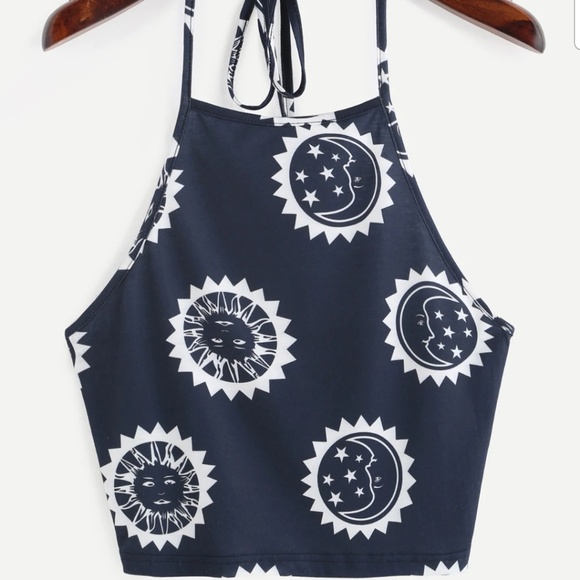 Forever 21 Tops - 3 for $12 Halter neck backless crop top cami print